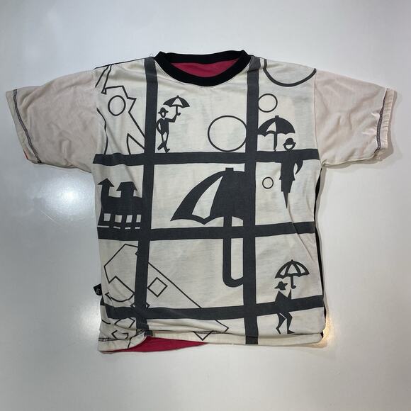 VTG 60s Catalina Surfers Abstract Art Playing Cards Grunge MOD Hippie Shirt Med - Picture 3 of 8